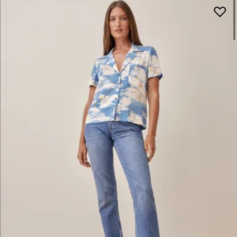 Reformation Cuba top- size small- print Cielo